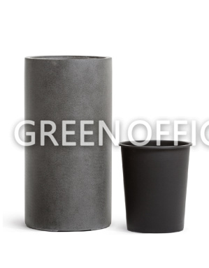 Кашпо EFFECTORY BETON высокий цилиндр тёмно-серый бетон - Фото 3