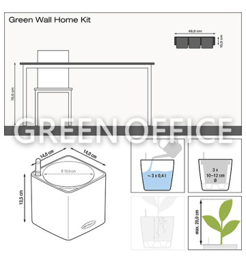 Кашпо Lechuza Green Wall Home Kit Glossy (ярко-красный блестящий) - Фото 4