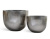 Кашпо EFFECTORY METALL низкая конус-чаша стальное серебро - Фото 2