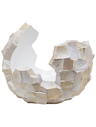Кашпо Oceana pearl globe white shell
