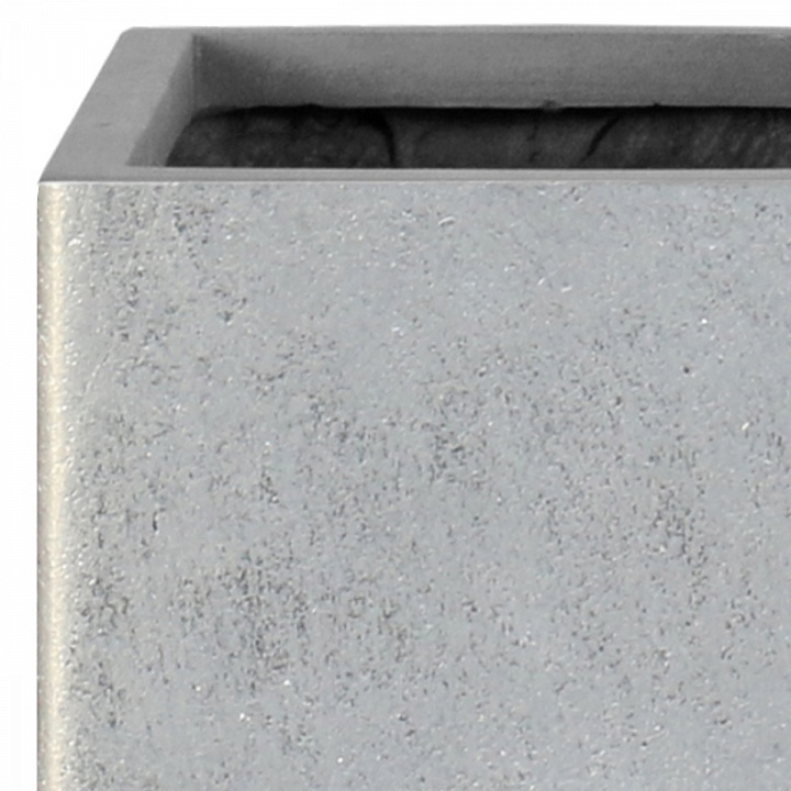 Кашпо Крисмас высокое квадратное серебристое_