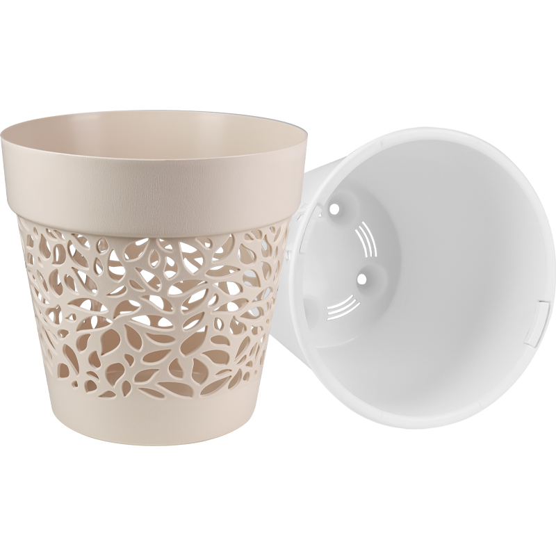 Кашпо Лепесток Пудра/белый_