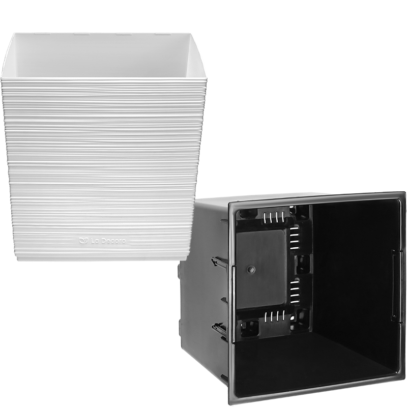 Кашпо Куб ребристый (белый)_