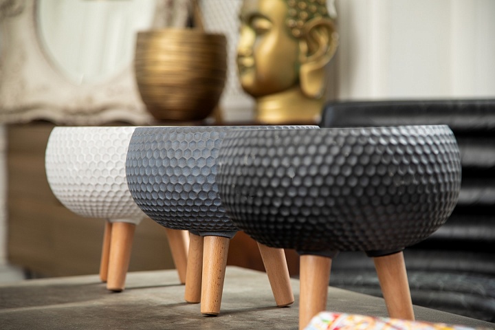 Кашпо Ханни Чаша с подставкой белое_4