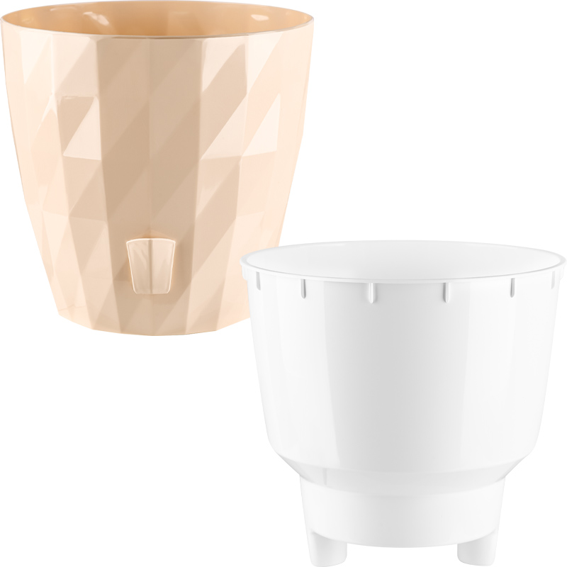 Кашпо Фрактал (кремовый)_