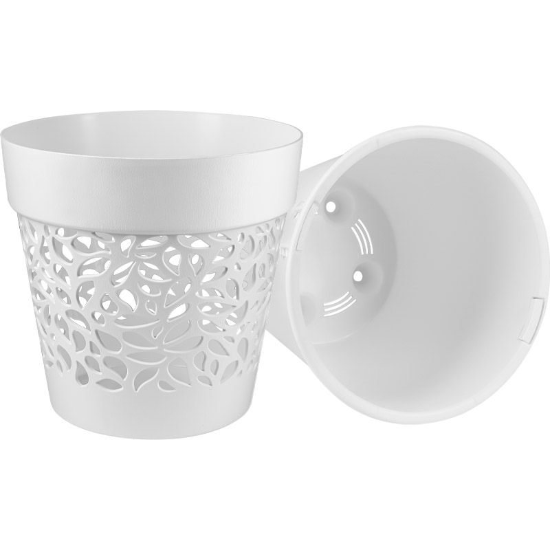 Кашпо Лепесток белый/белый_4