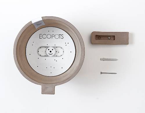 Кашпо Экопотс Амстердам настенное серо-коричневое_