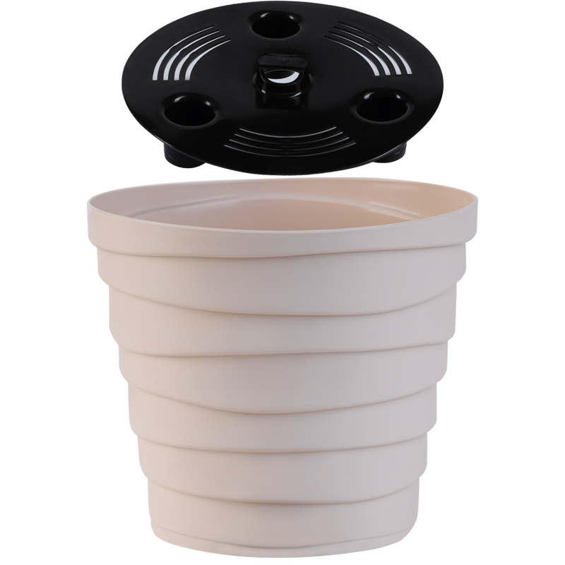 Кашпо Дюна со вторым дном (кремовый)_