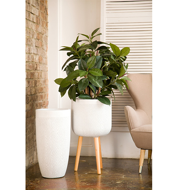 Кашпо Лотус с Подставкой слоновая кость_1