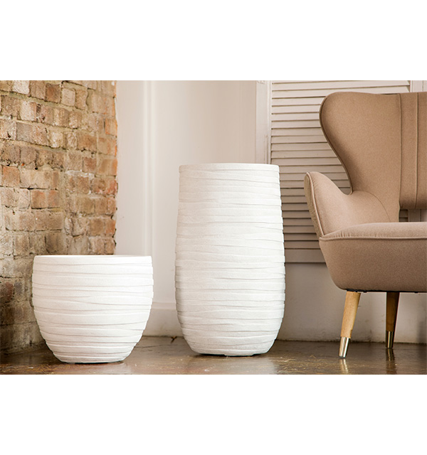 Кашпо Роу Круглое слоновая кость_