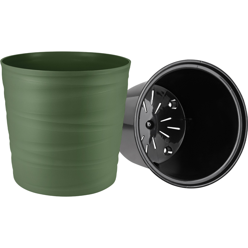 Кашпо Урбан низкое (оливковый)_