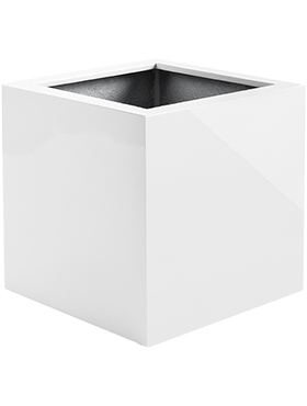 Кашпо Argento cube shiny white