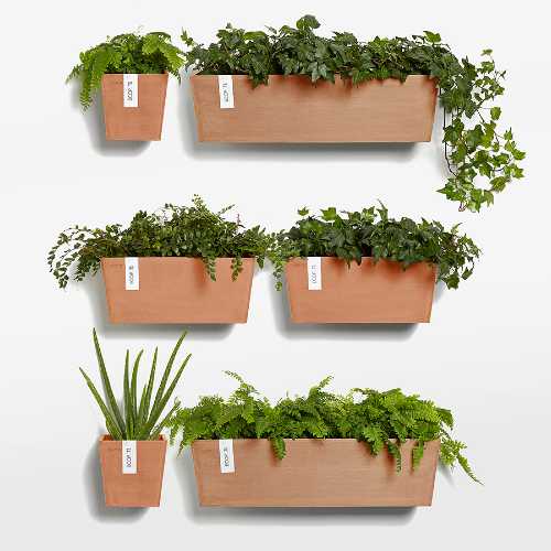 Кашпо Экопотс Манхеттен настенное терракотовое_1