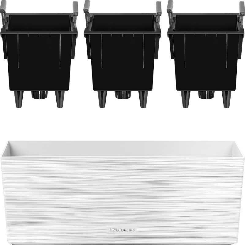 Кашпо Балкони трио ребристый (белый)_3