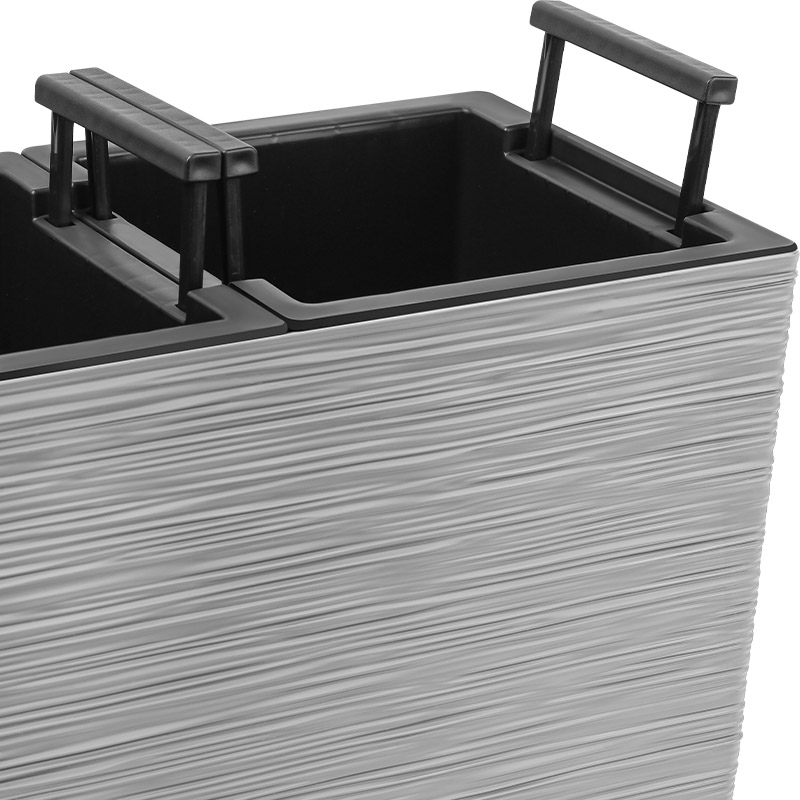 Кашпо Балкони трио ребристый (серый)_