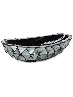 Кашпо Shell boat mother of pearl silver-blue
