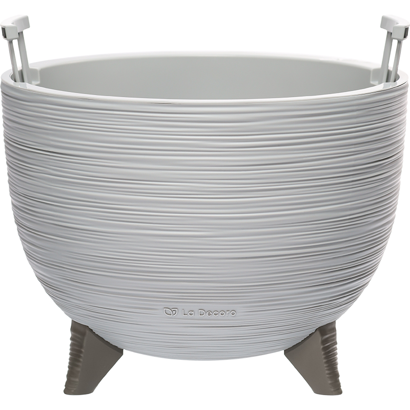 Кашпо Чаша на ножках ребристое (серый)_