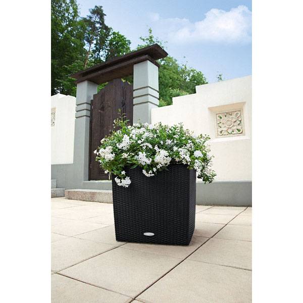 Кашпо Лечуза Куб Коттадж (графитовый черный)_1