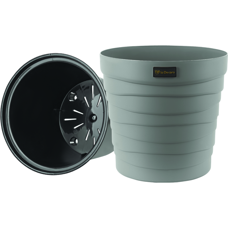 Кашпо Дюна со вставкой (серый)_