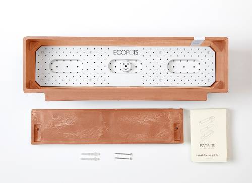 Кашпо Экопотс Манхеттен настенное терракотовое_