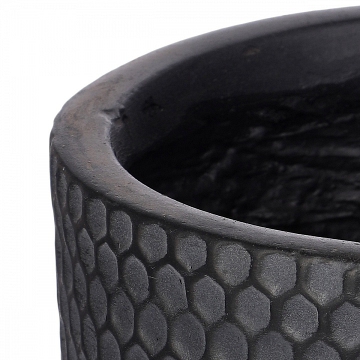 Кашпо Ханни Круглое с подставкой черное_1