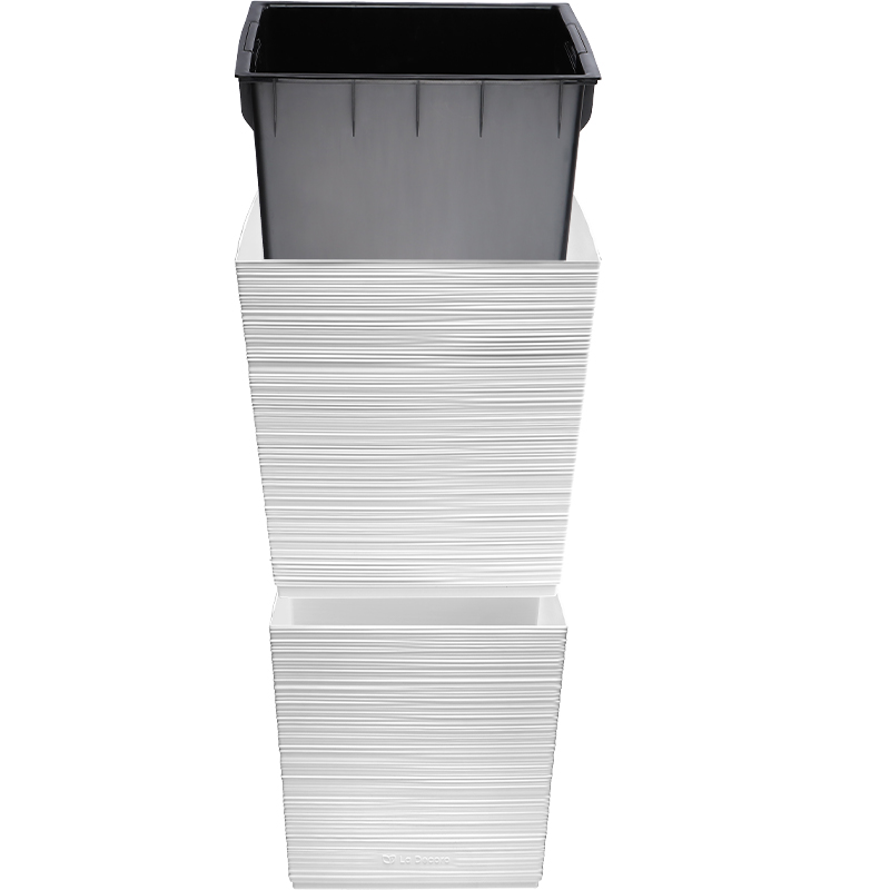 Кашпо Трапеция ребристая (белый)_2