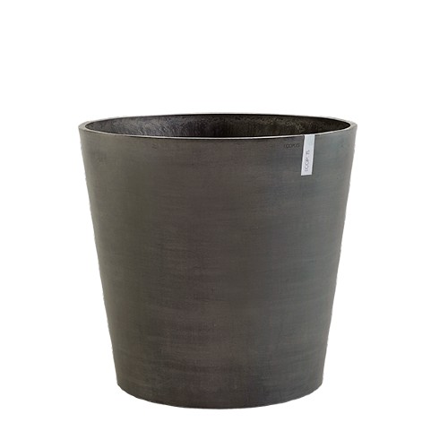 Кашпо Экопотс Амстердам конус антрацит с колесами_