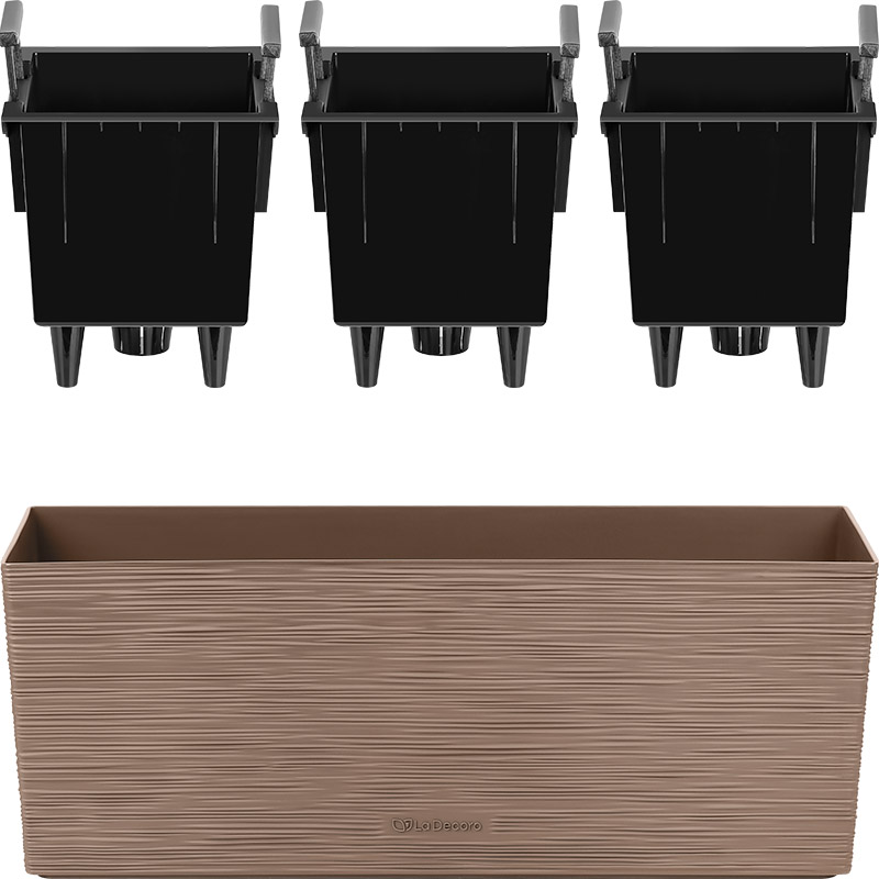 Кашпо Балкони трио ребристый (пралине)_2