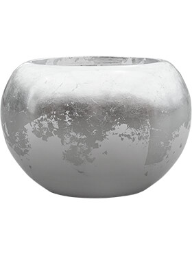Кашпо Luxe lite glossy globe white-silver