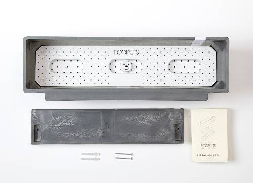 Кашпо Экопотс Манхеттен настенное серое_