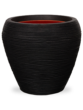 Кашпо Capi nature rib nl vase tapering round black