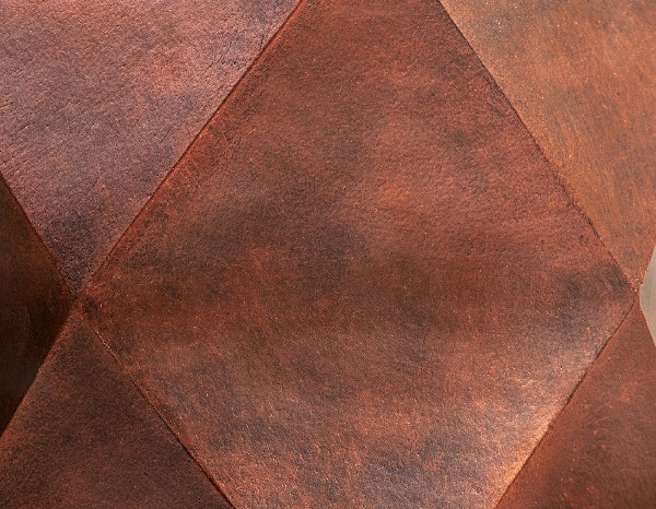 Кашпо Эрго Ромбо низкая чаша многогранник состаренная медь_1