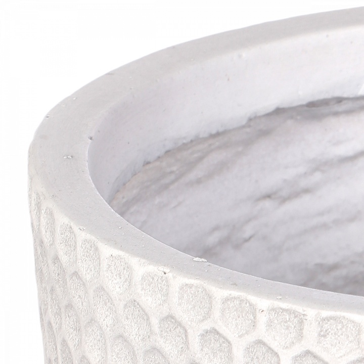 Кашпо Ханни Круглое с подставкой белое_3