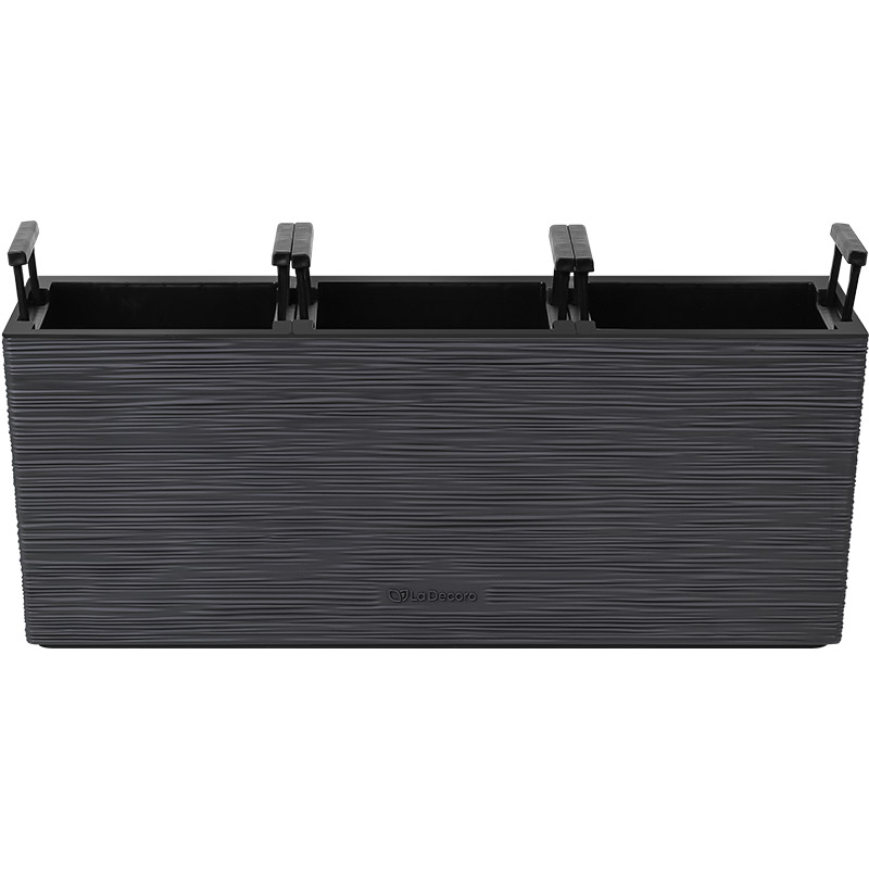 Кашпо Балкони трио ребристый (антрацит)_