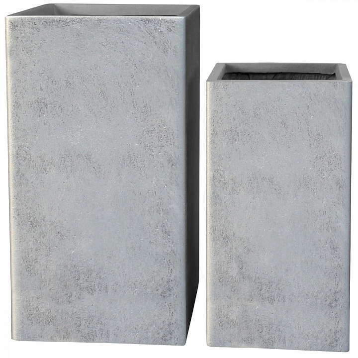 Кашпо Крисмас высокое квадратное серебристое_1