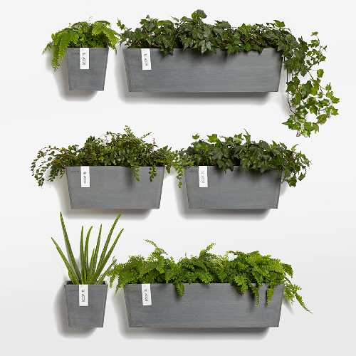 Кашпо Экопотс Манхеттен настенное серое_1