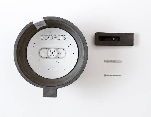 Кашпо Экопотс Амстердам настенное антрацит_