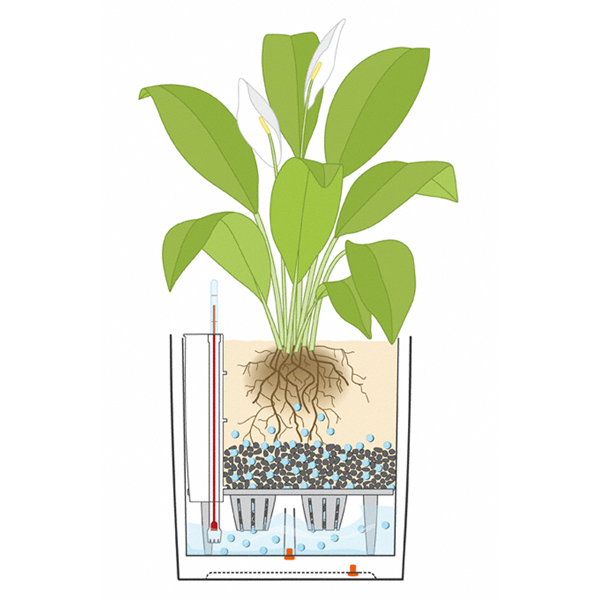 Кашпо Лечуза Куб Коттадж (графитовый черный)_