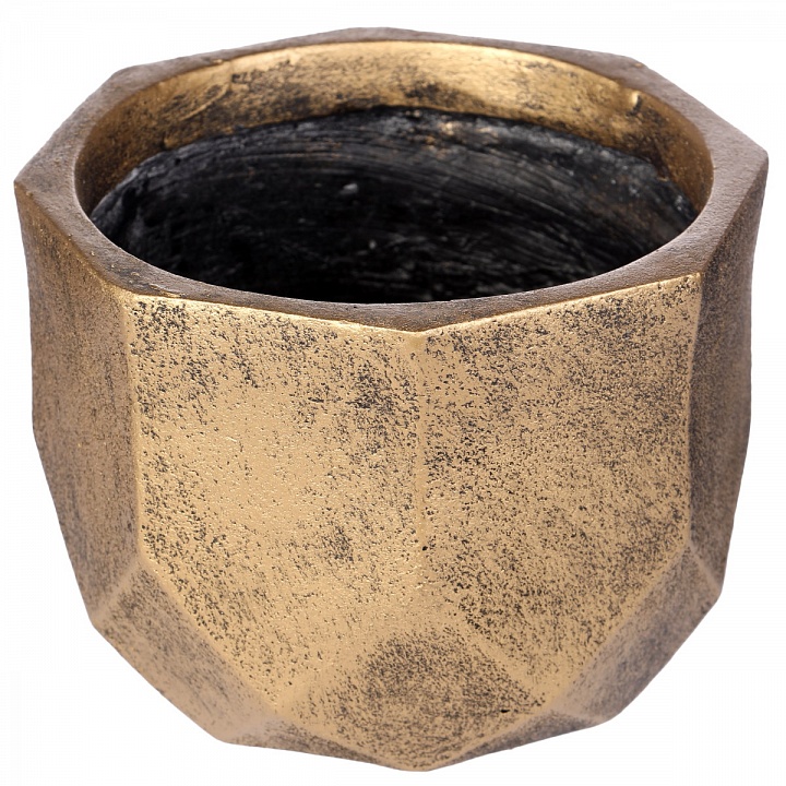 Кашпо Геометри Круглое (золотое)_1