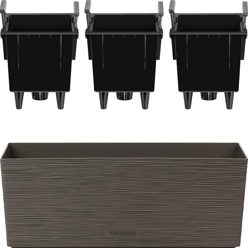 Кашпо Балкони трио ребристый (трюфель)_