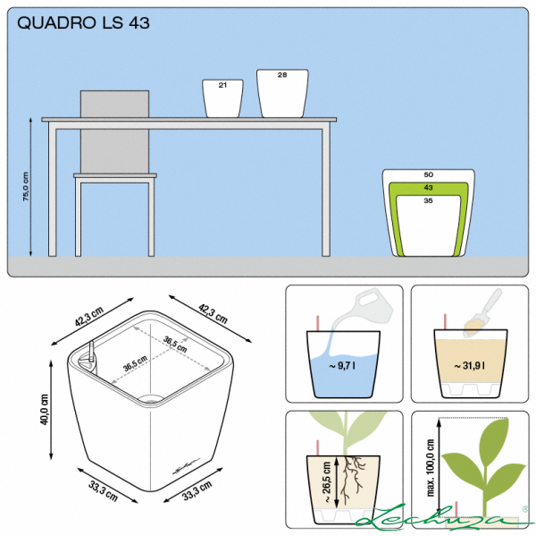 Кашпо Лечуза Квадро ЛС (белый)_8