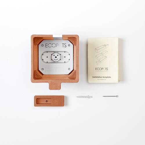 Кашпо Экопотс Манхеттен куб настенное терракотовое_