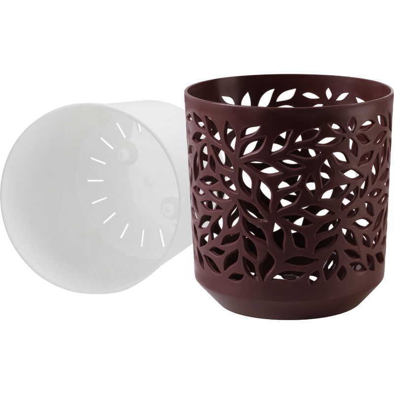 Кашпо Ливс (бордо/белый)_