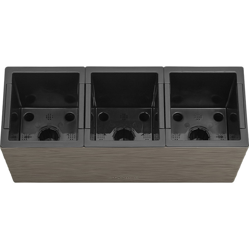 Кашпо Балкони трио ребристый (трюфель)_2