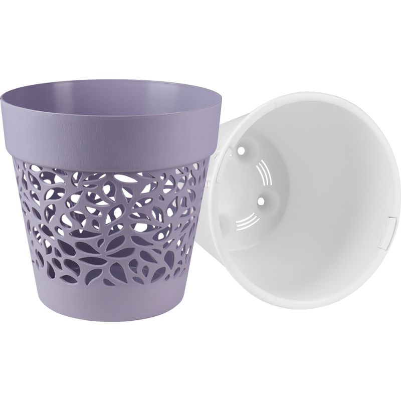 Кашпо Лепесток лаванда/белый_