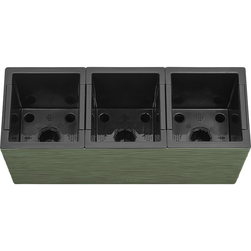 Кашпо Балкони трио ребристый (зеленый)_1