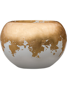 Кашпо Luxe lite glossy globe white-gold