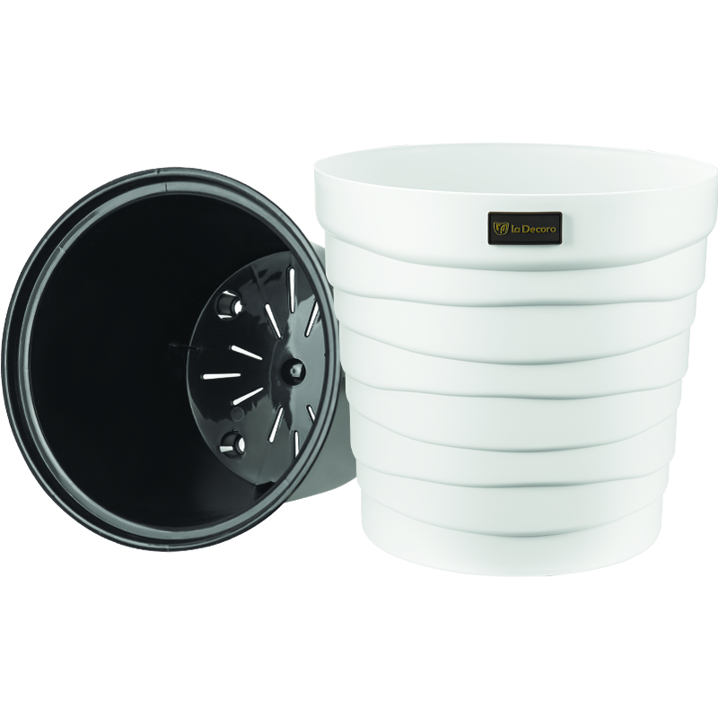 Кашпо Дюна со вставкой (белый)_1