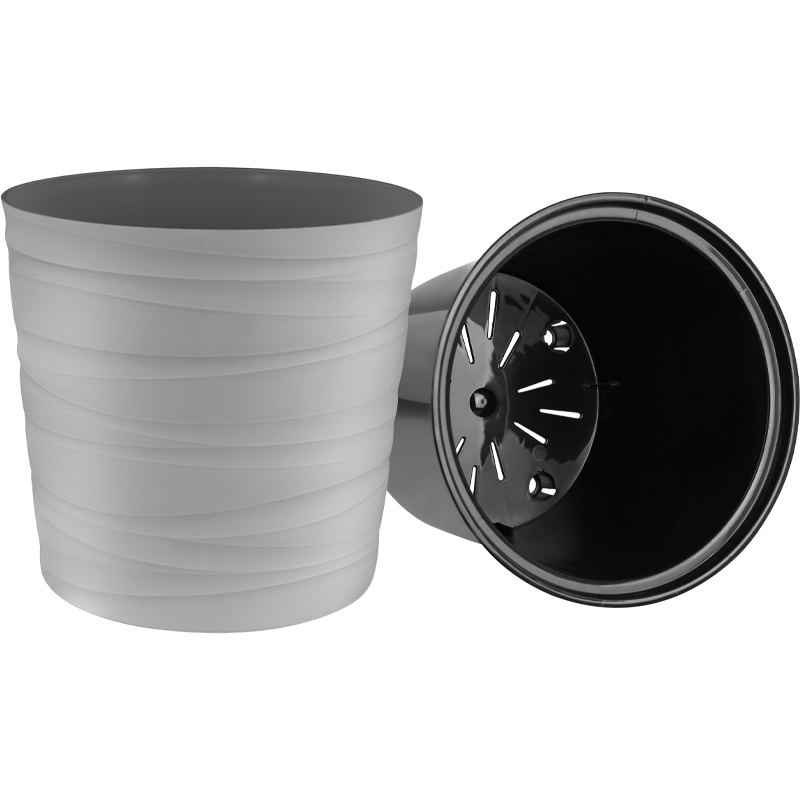 Кашпо Урбан низкое (серый)_