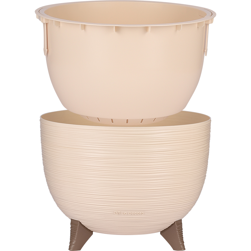 Кашпо Чаша на ножках ребристое (пудра)_2